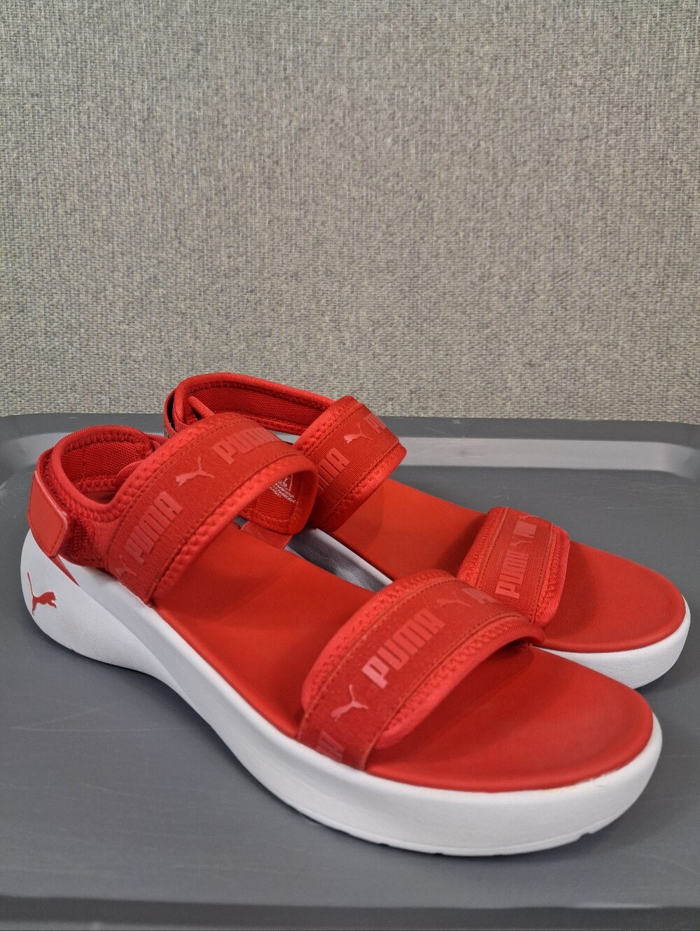 PUMA Sportie Platform Sandal Strappy Lightweight EVA Cushioning Poppy Red 10